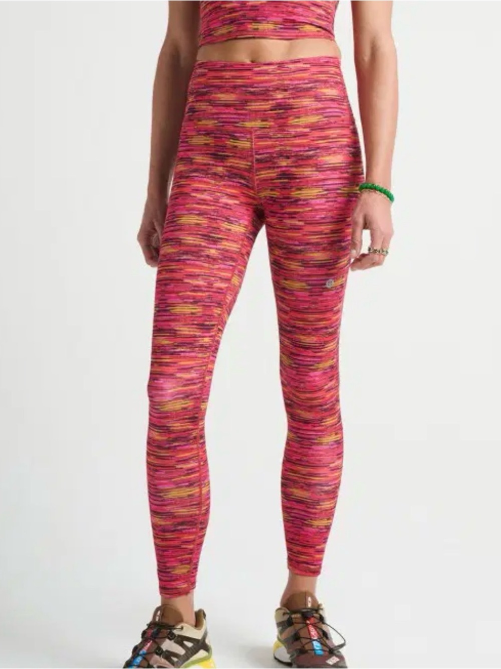 Stance Pink Space-Dye Leggings with Orange & Black Accents